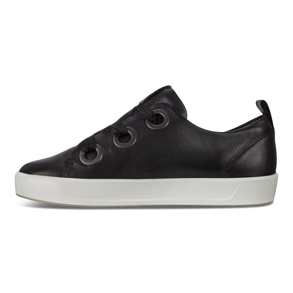 ECCO Womens Sneakers Black - Soft 8 3-Eyelet - LGK-753140